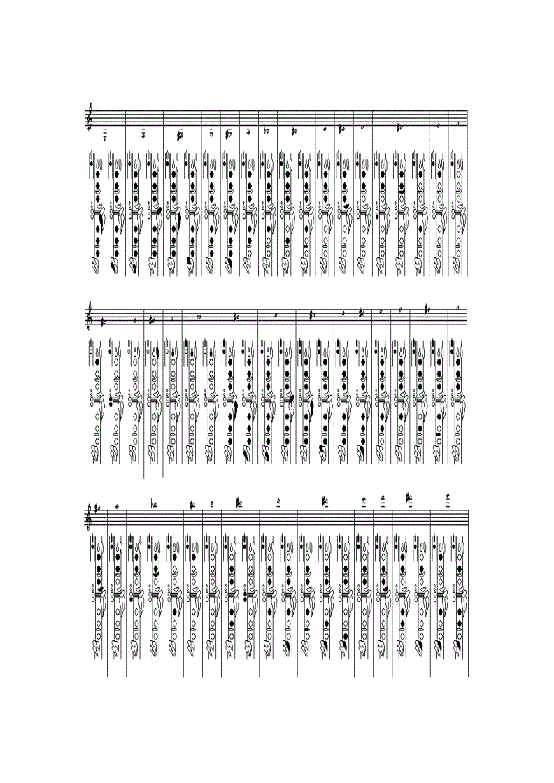 单簧管指法表(单簧管指法示意图) 单簧管指法表(单簧管指法示意图)